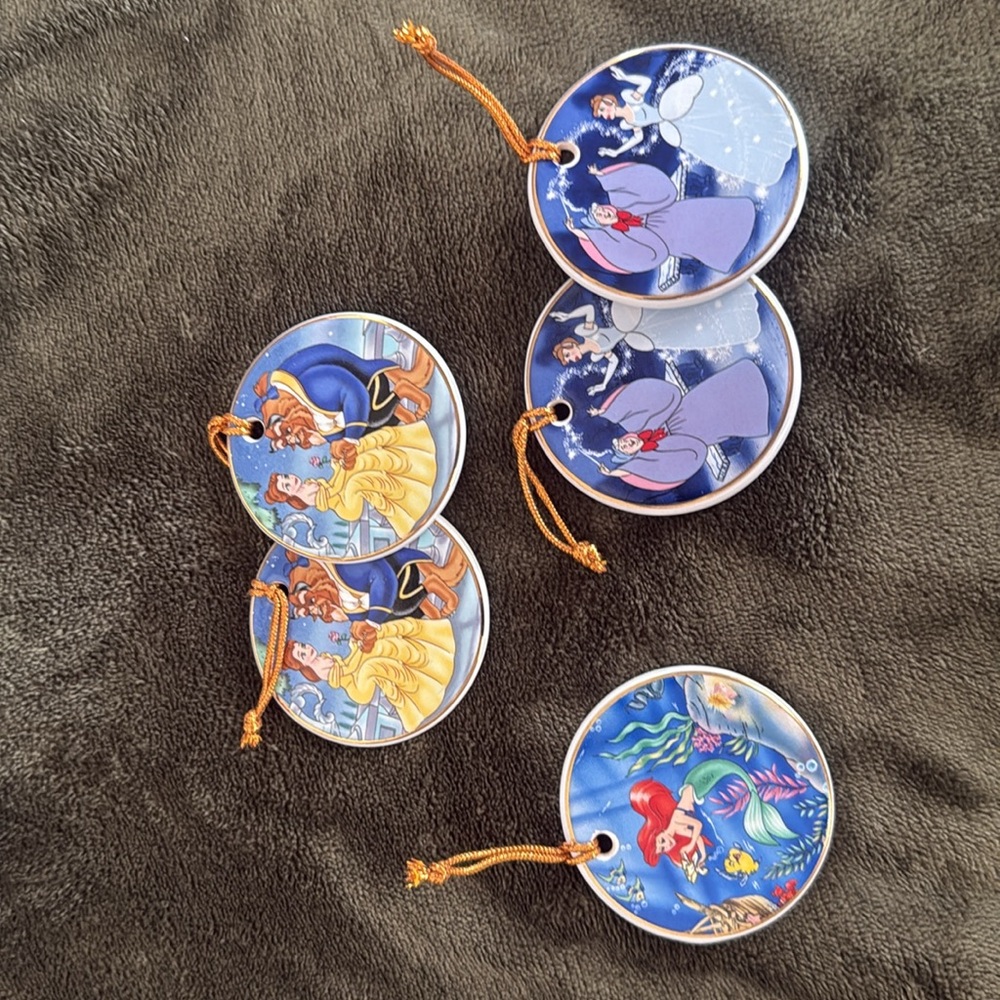 Disney Ceramic ornament set of 5